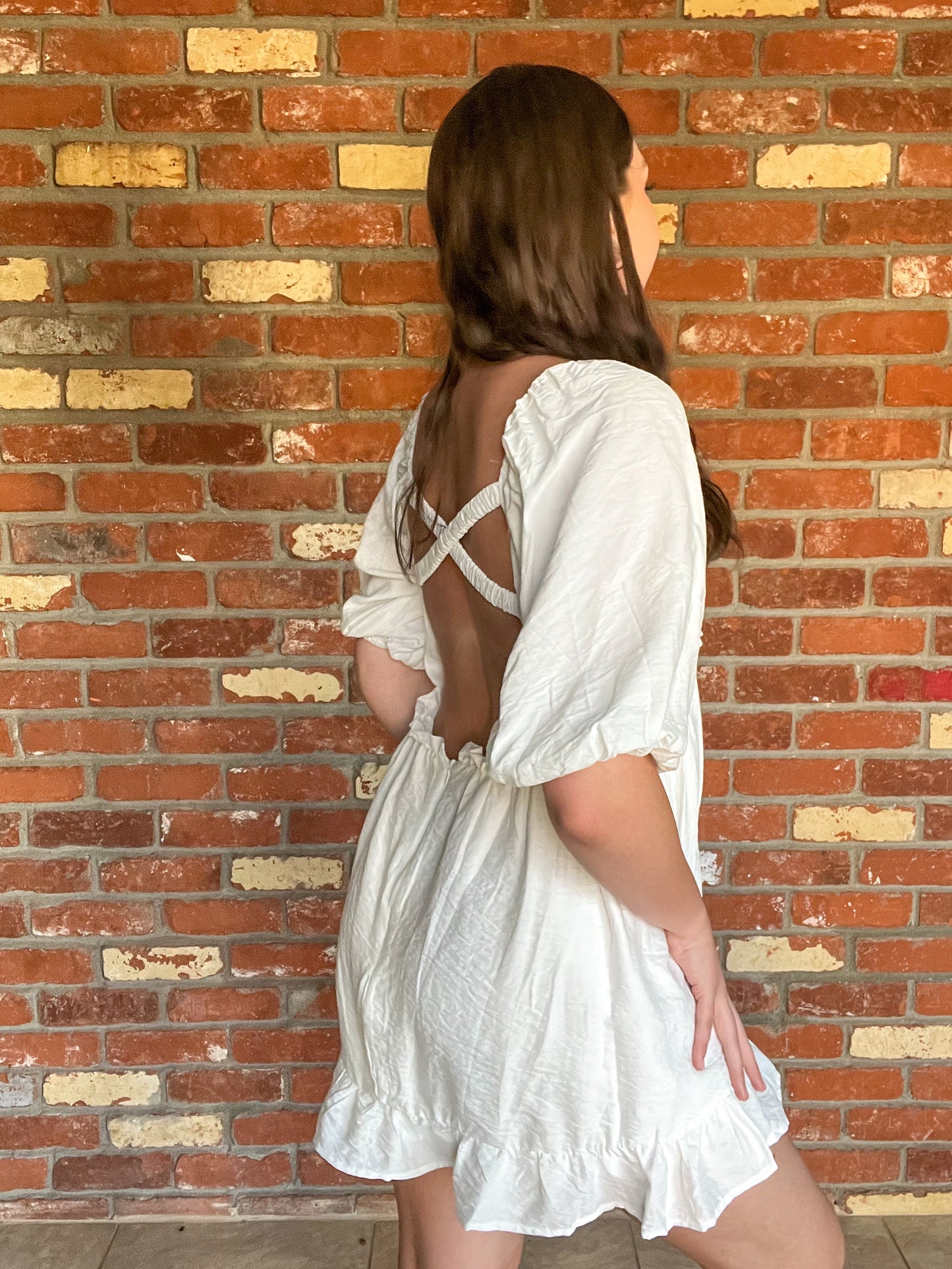 Restless Ruffle Dress-Ivory