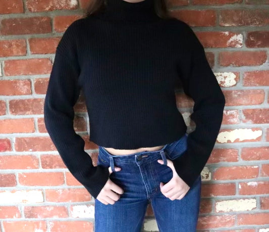 Turtleneck Sweater- Black